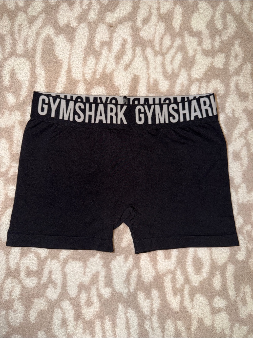 Gymshark Black Shorts with White Logo Waistband